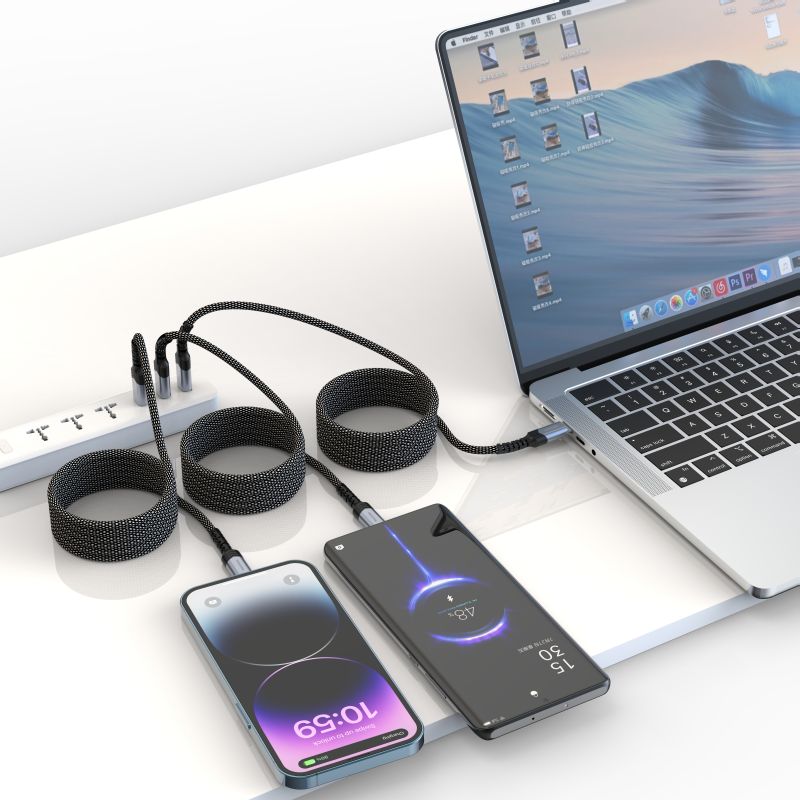 Swissten samonavíjecí magnetický kabel USB-C/USB-C 1m