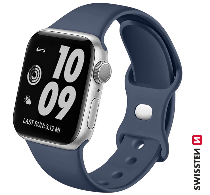 Swissten silikonový řemínek pro Apple Watch 38/40/41 mm, modrý