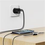 SWISSTEN SÍŤOVÝ ADAPTÉR EDGE GaN 1x USB-C PD 35W + 1x USB-A 18W QC ČERNÝ
