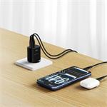SWISSTEN SÍŤOVÝ ADAPTÉR EDGE GaN 1x USB-C PD 45W + 1x USB-A 18W QC ČERNÝ