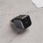 SWISSTEN SÍŤOVÝ ADAPTÉR GaN 1x USB-C 20W PD + 1x USB-A 18W QC ČERNÝ