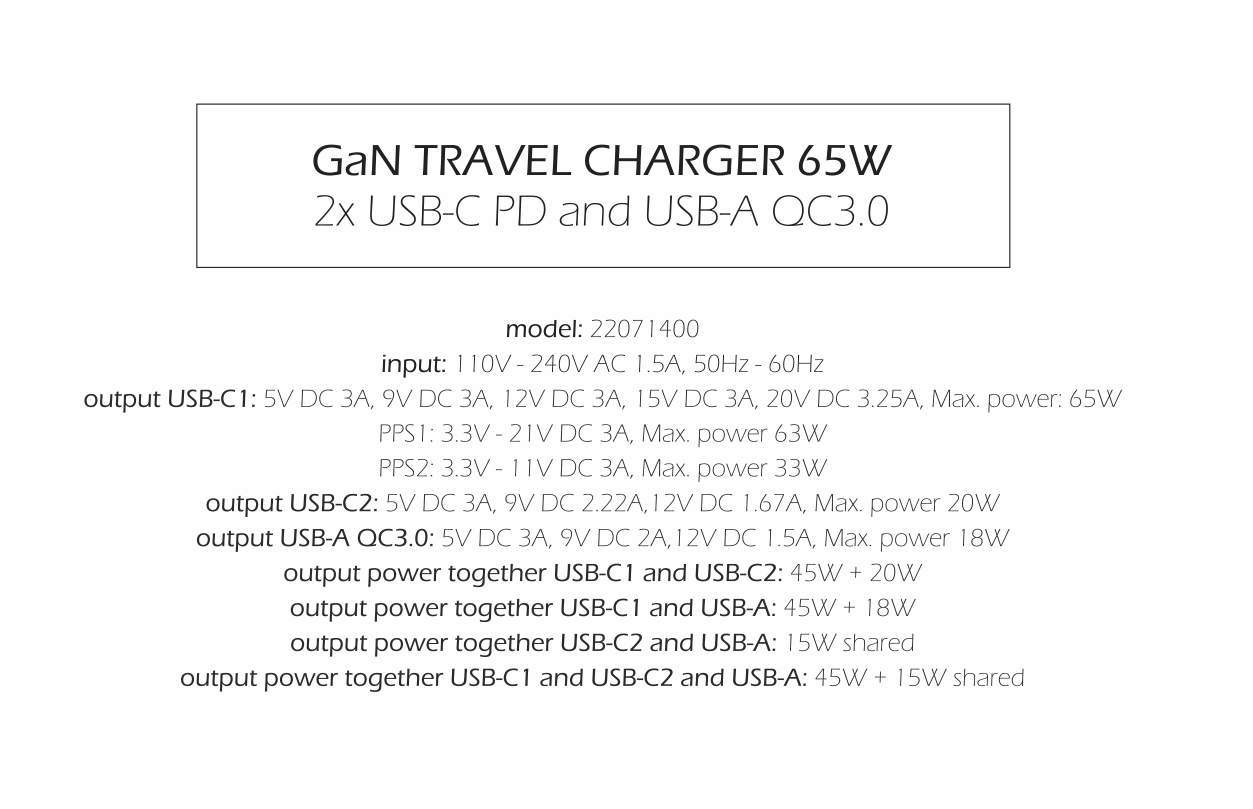 SWISSTEN SÍŤOVÝ ADAPTÉR GaN 2x USB-C 65W PD + 1x USB-A 30W QC BÍLÝ