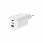 SWISSTEN SÍŤOVÝ ADAPTÉR GaN 2x USB-C 65W PD + 1x USB-A 30W QC BÍLÝ