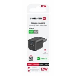 Swissten Síťový adaptér Smart IC 2x USB 2,1A Power (ECO balení), černý
