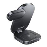 SWISSTEN SKLADACIA BEZDRÔTOVÁ NABÍJAČKA Qi2 MagBase 3v1 BLACK (kompatibilná s MagSafe)
