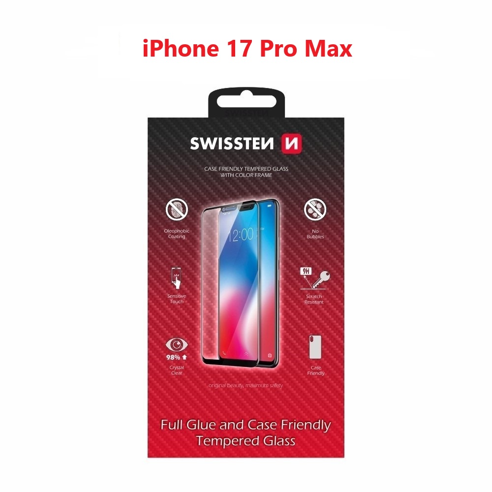 Swissten sklo Full Glue Apple iPhone 17 Pro Max, černé