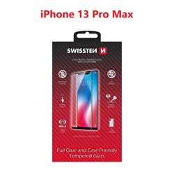 Swissten Sklo Full Glue, Color Frame, Case Friendly pro Apple iPhone 13 Pro Max, černé