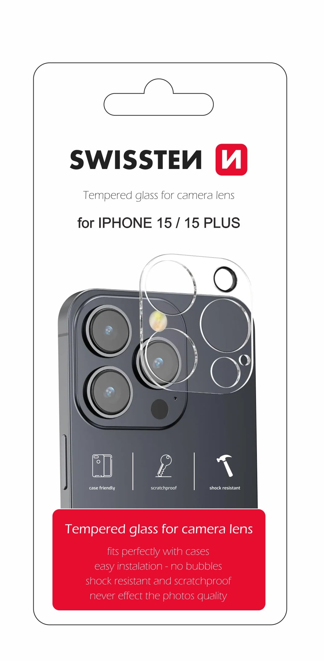 Swissten sklo na objektív iPhone 15 / 15 Plus