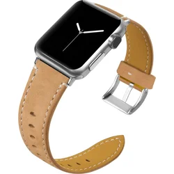 Tactical Color kožený řemínek pro Apple Watch 1/2/3 38mm Gold - zlatý
