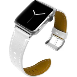 Tactical Color kožený řemínek pro Apple Watch 4 40mm White - bílý