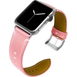 Tactical Color kožený řemínek pro Apple Watch 4 44mm Pink - růžový