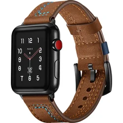 Tactical Color Line kožený řemínek pro Apple Watch 1/2/3 42mm Brown - hnědý