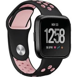 Tactical Double Silikonový Pásek pro Samsung Gear S2 Black/Pink - černo růžový