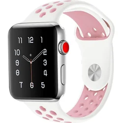 Tactical Double silikonový řemínek pro Apple Watch 4 40mm White/Pink - bílo růžový
