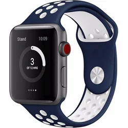 Tactical Double silikonový řemínek pro Apple Watch 4 44mm Blue/White - modro bílý