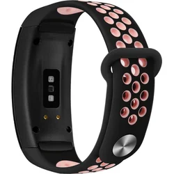 Tactical Double silikonový řemínek pro Samsung Gear Fit 2 Pro Black/Pink - černo růžový
