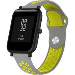 Tactical Double silikonový řemínek pro Xiaomi Amazfit Bip Grey/Yellow - šedo žlutý