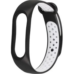 Tactical Double silikonový řemínek pro Xiaomi Mi Band 3/4 Black/White