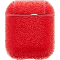 Tactical Kožené Pouzdro pro Apple Airpods Red - červený