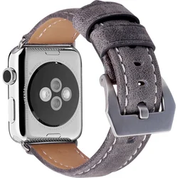 Tactical Supper Me kožený řemínek pro Apple Watch 1/2/3 42mm Grey - šedý