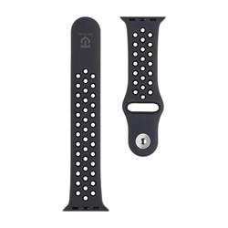Taktický 839 dvojitý silikónový remienok pre Apple Watch 1/2/3/4/5/6/7/8/9/SE 38/40/41 mm čierny