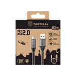 Taktický kábel Fat Man 2.0 USB-A/USB-C 1m sivý