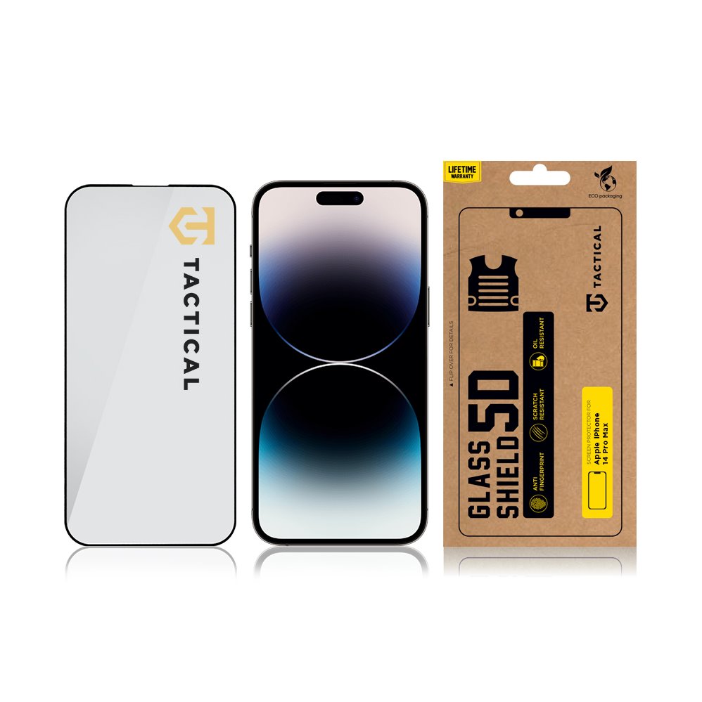 Taktický sklenený štít 5D sklo pre Apple iPhone 14 Pro Max Black