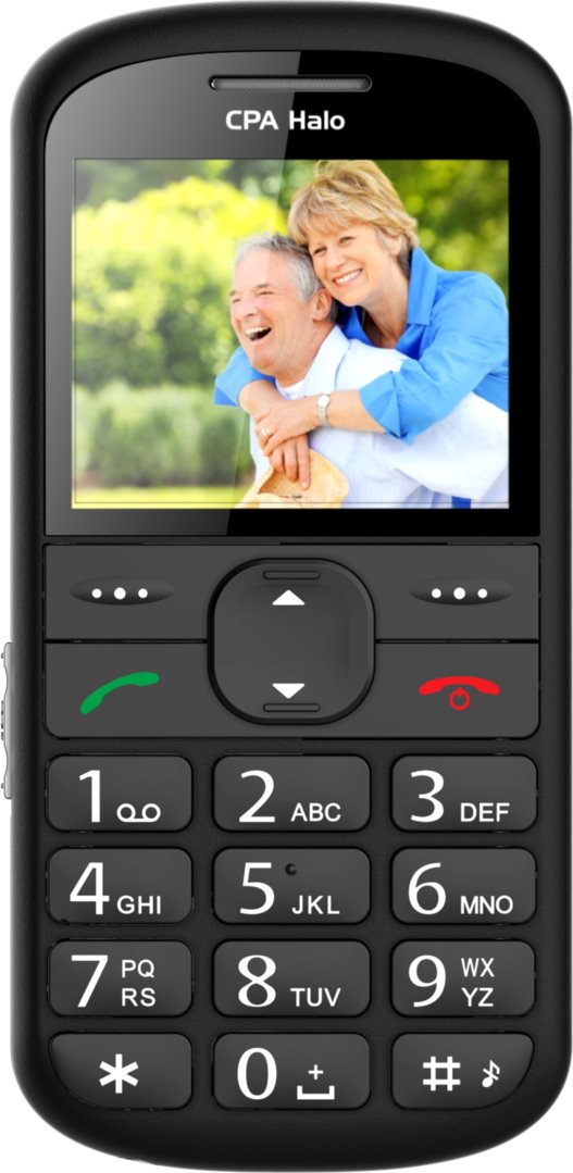 Telefon CPA Halo 21 Senior černý s nabíjecím stojánkem