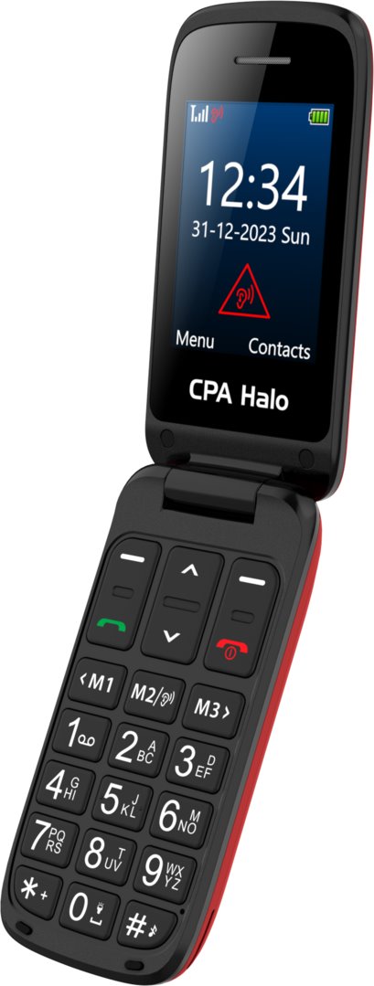 Telefon CPA Halo 25 Senior červený s nabíjecím stojánkem