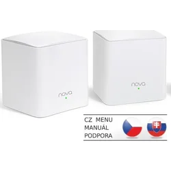 Tenda Nova MW5c (2-pack) WiFi AC1200 Mesh Gigabit system Dual Band, 4x GLAN/GWAN, SMART CZ aplikace