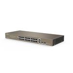 Tenda TEF1026F - 24x RJ45 + 2x Uplink Gigabit Combo SFP/RJ45, Fanless-bez ventilátorů,Rackmount,VLAN