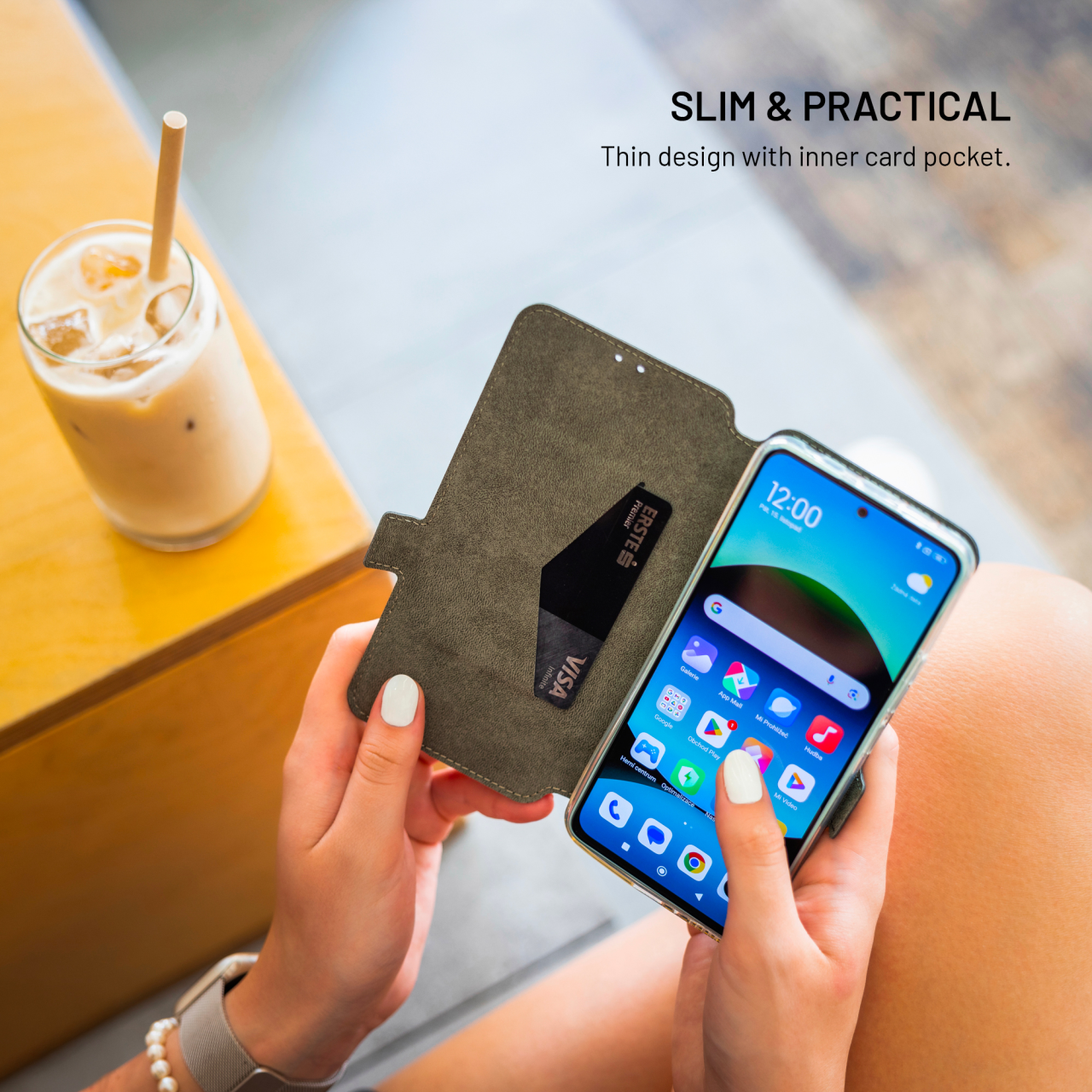 Tenké pouzdro typu kniha FIXED Topic pro Motorola Moto G24 Power, černé