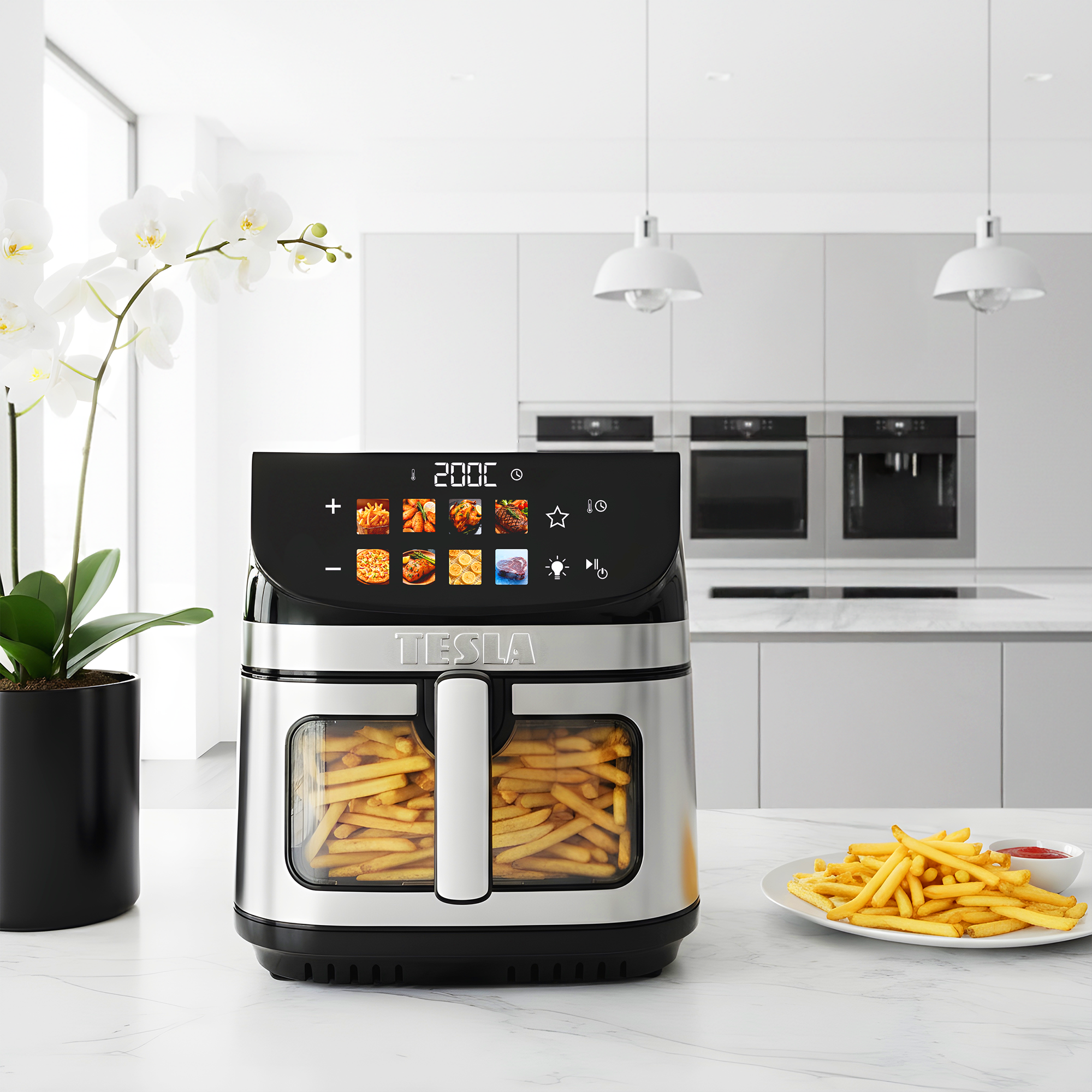 TESLA AirCook DualHeat QD464 XXL dvojitá teplovzdušná fritéza