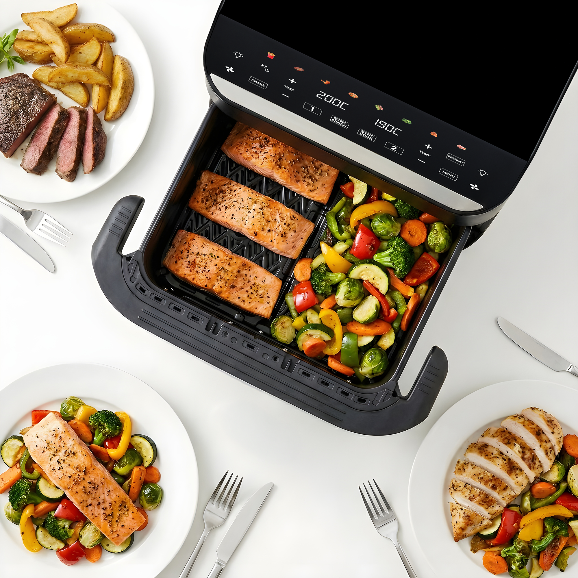 TESLA AirCook DualHeat QD575 XXL duální horkovzdušná fritéza
