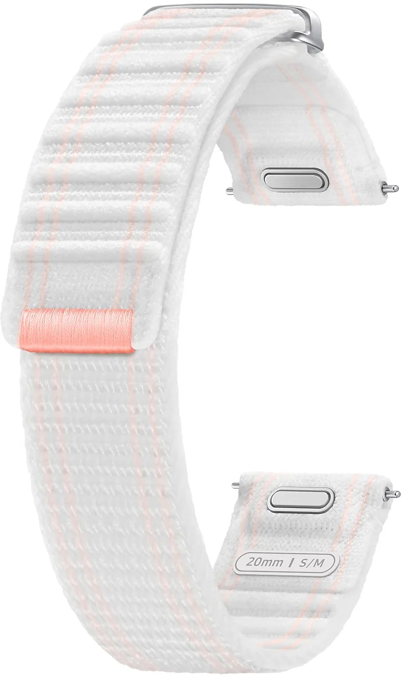 Textilný remienok Samsung pre hodinky Watch 7 veľkosti S/M ružovo-biely