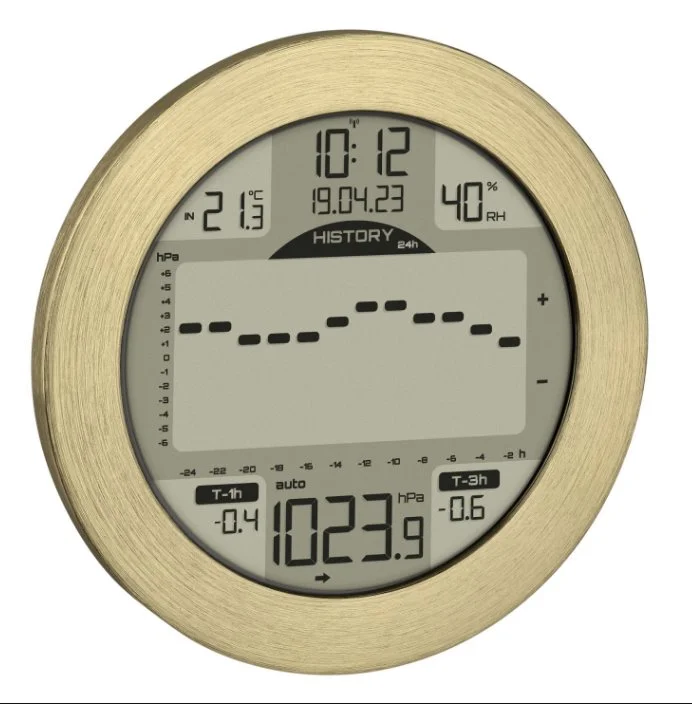 TFA 35.1124.53 - Digitálna meteostanica METEOMAR - zlatý leštený hliník