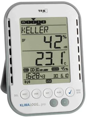 TFA profi teplomer s vlhkomerom pripojiteľný k PC 30.3039 TFA30.3039IT