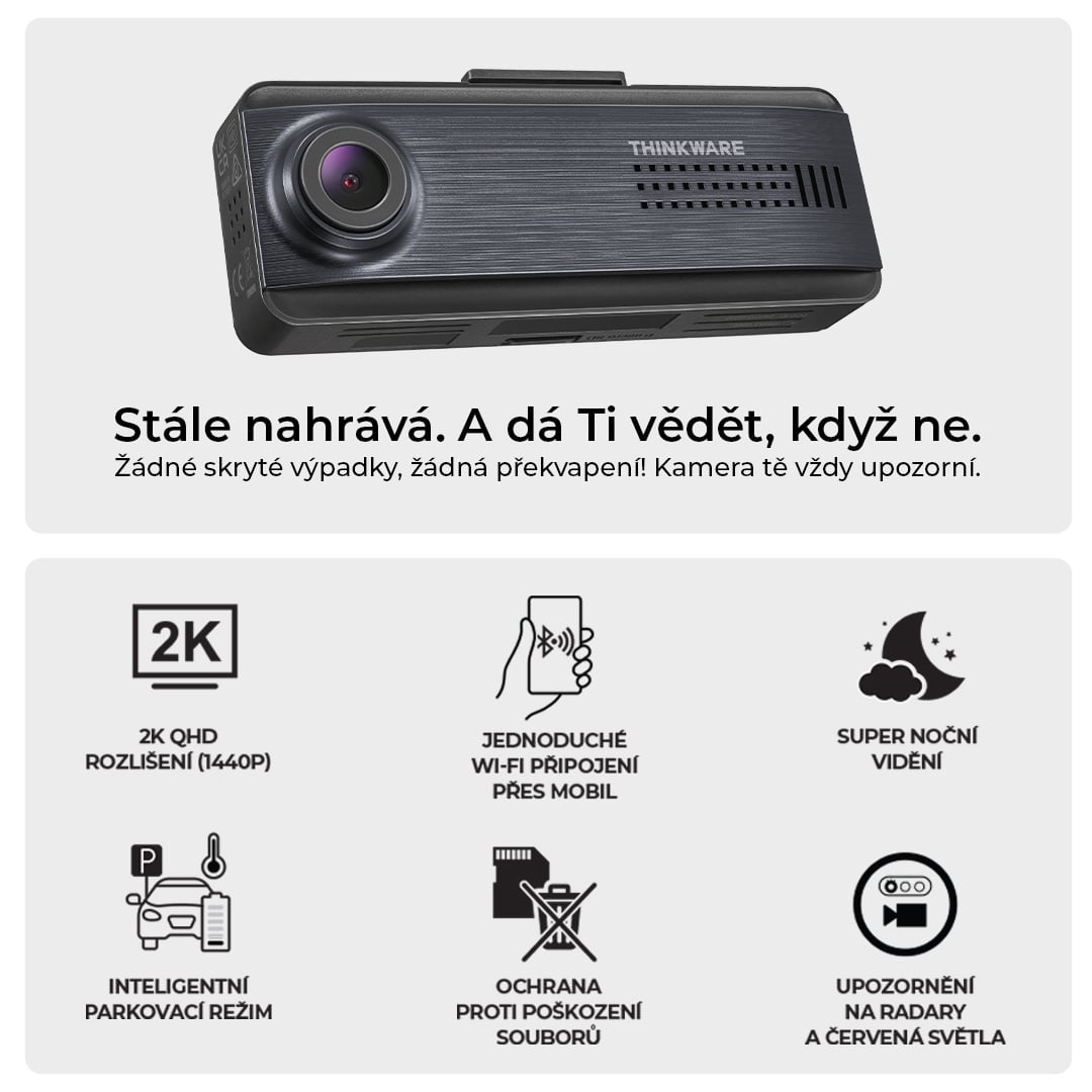 Thinkware Q200 2CH Autokamera 2K+FHD, WiFi, GPS, BT
