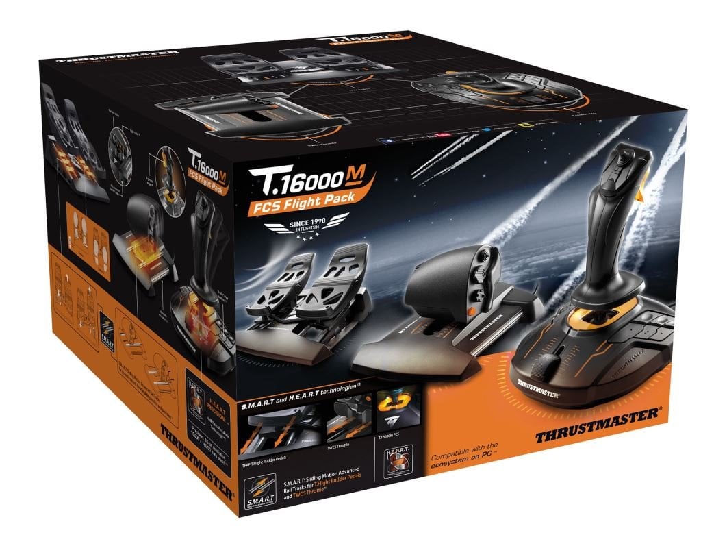 Thrustmaster Joystick T16000M FLIGHT PACK + plynový pedál + pedálová