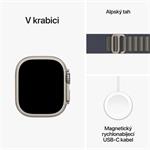 Titánové puzdro Apple Watch Ultra 2 49 mm s alpskou modrou napäťou - Stredné