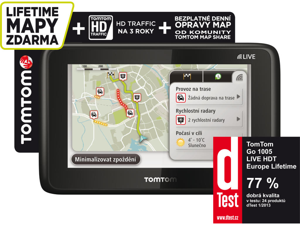 TomTom GO 1005 LIVE HDT Europe LIFETIME (1CR0.002.39) TSBOHEMIA.CZ