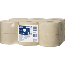 TORK Toaletní papír "Mini Jumbo", přírodní, systém T2, 2 vrstvý, průměr 19 cm, Advanced