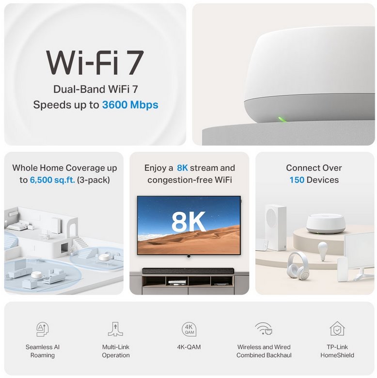 TP-Link Deco BE22, systém Mesh Wi-Fi 7, 1 balenie