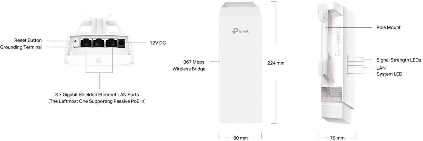 TP-Link EAP211-Bridge KIT Bezdrôtové prepojenie, 5 GHz, 2 jednotky