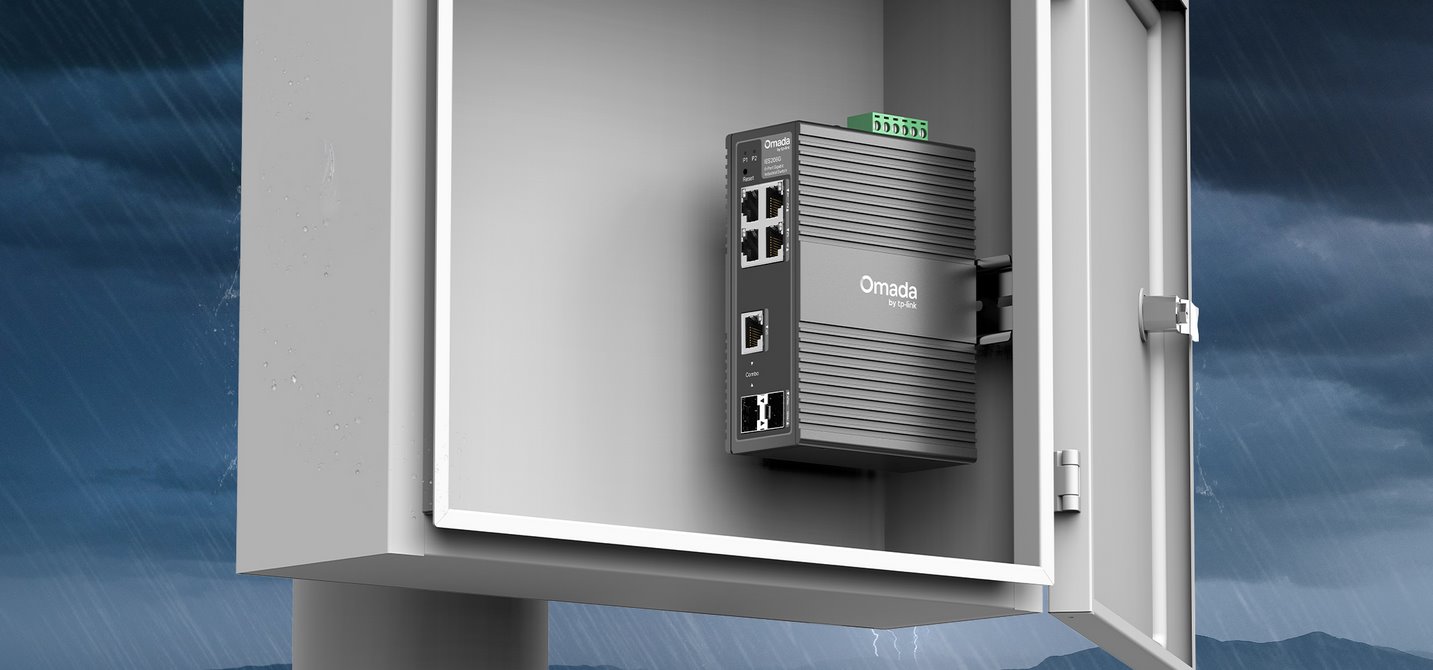 TP-Link IES206G, priemyselný prepínač Easy Switch na lištu DIN