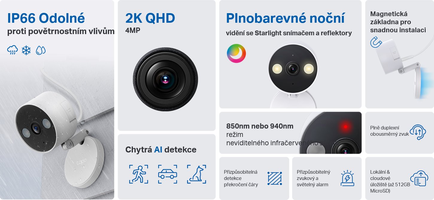 TP-Link Tapo C120 Domáca bezpečnostná kamera Wi-Fi, 4Mpx