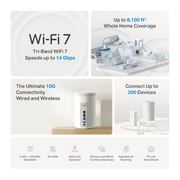 TP-Link Wifi7 home mesh Deco BE68 (1 balenie)