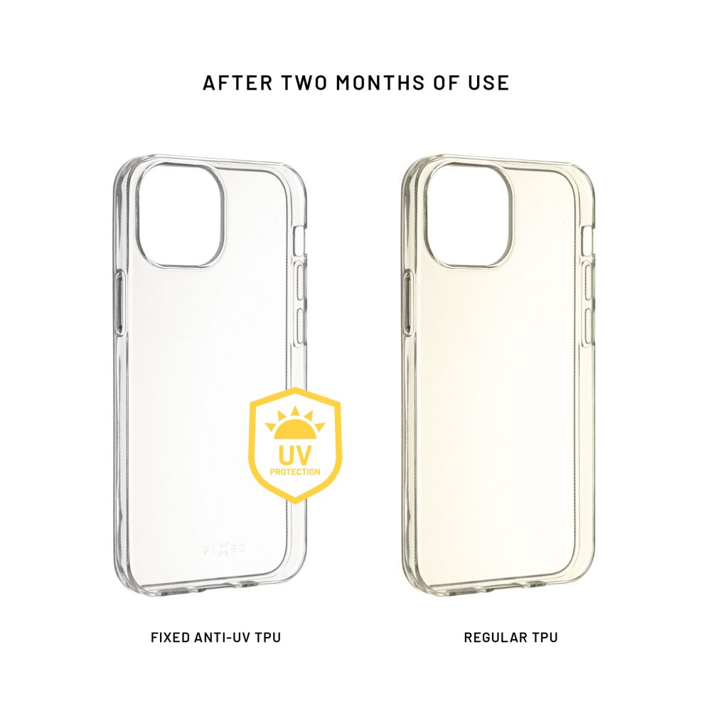 TPU gélové puzdro FIXED Slim AntiUV pre Apple iPhone 15 Pro, číre