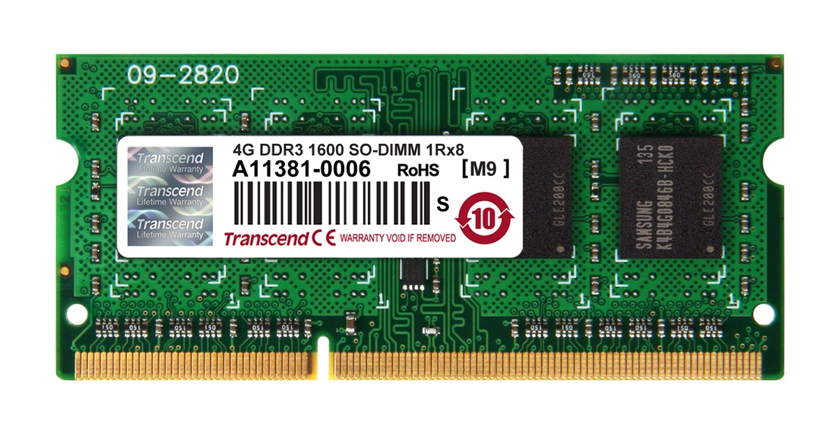 Transcend, 4 GB DDR3 1600 SO-DIMM