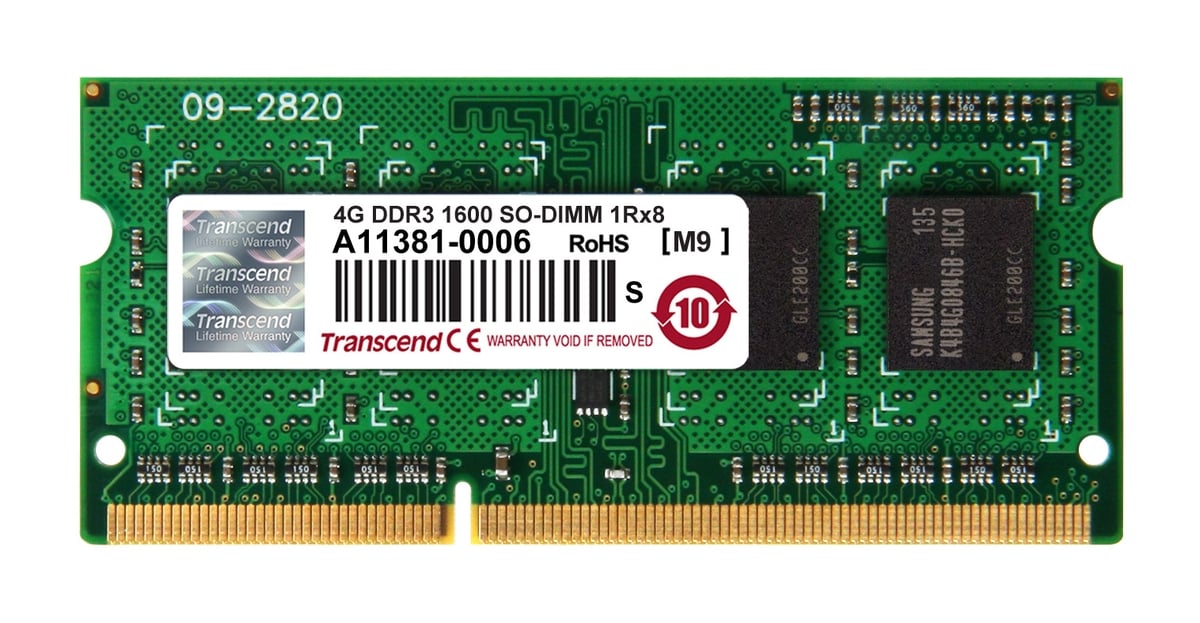 Transcend, 4GB DDR3 1600 SO-DIMM